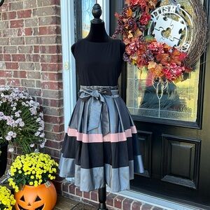 SL Fashions Black and Gray Midi Dress